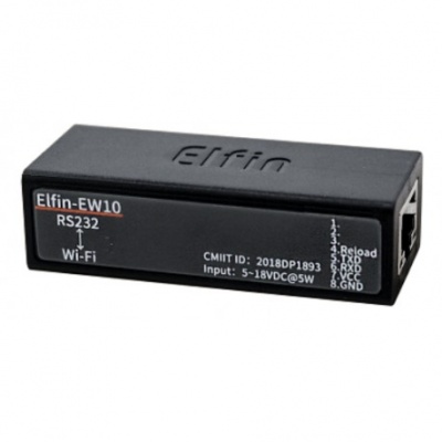 The Elfin-EW1X unit is a complete solution for serial port device connecting to network. This powerful device supports a reliable and proven operating system stored in flash memory, an embedded web server, a full TCP/IP protocol stack,and standards-based (AES) encryption.  Elfin-EW1X serial server for data transfer via Wi-Fi, which makes the data transformation very simple.